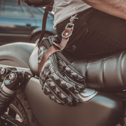 Skórzany pasek na rękawice motocyklowe